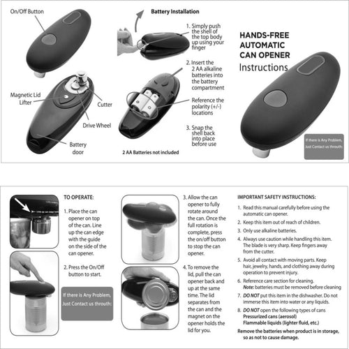 Automatic Electric Can Opener Tool opening can