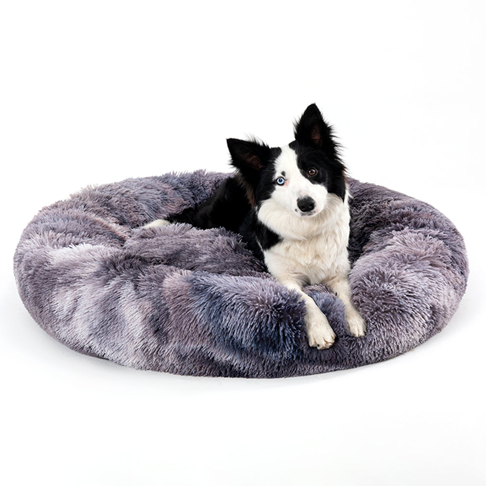 Fluffy Donut Dog Bed Warm Soft Plush Cushion