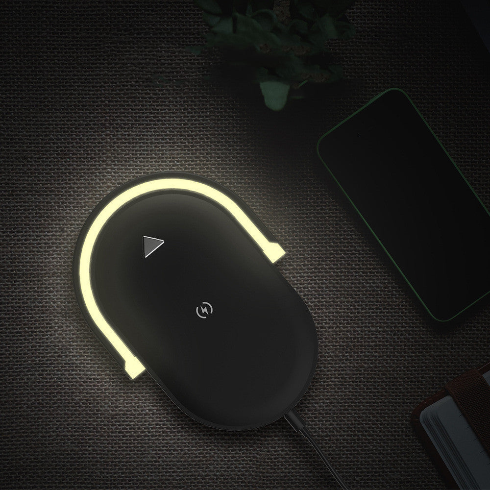 3 in 1 Wireless Charging Station Night Light with touch control and glowing ring